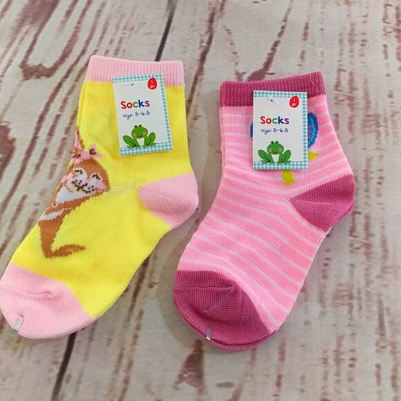Spring Theme Kids Socks Size 5-6.5 - 2 count - Picture 1 of 2